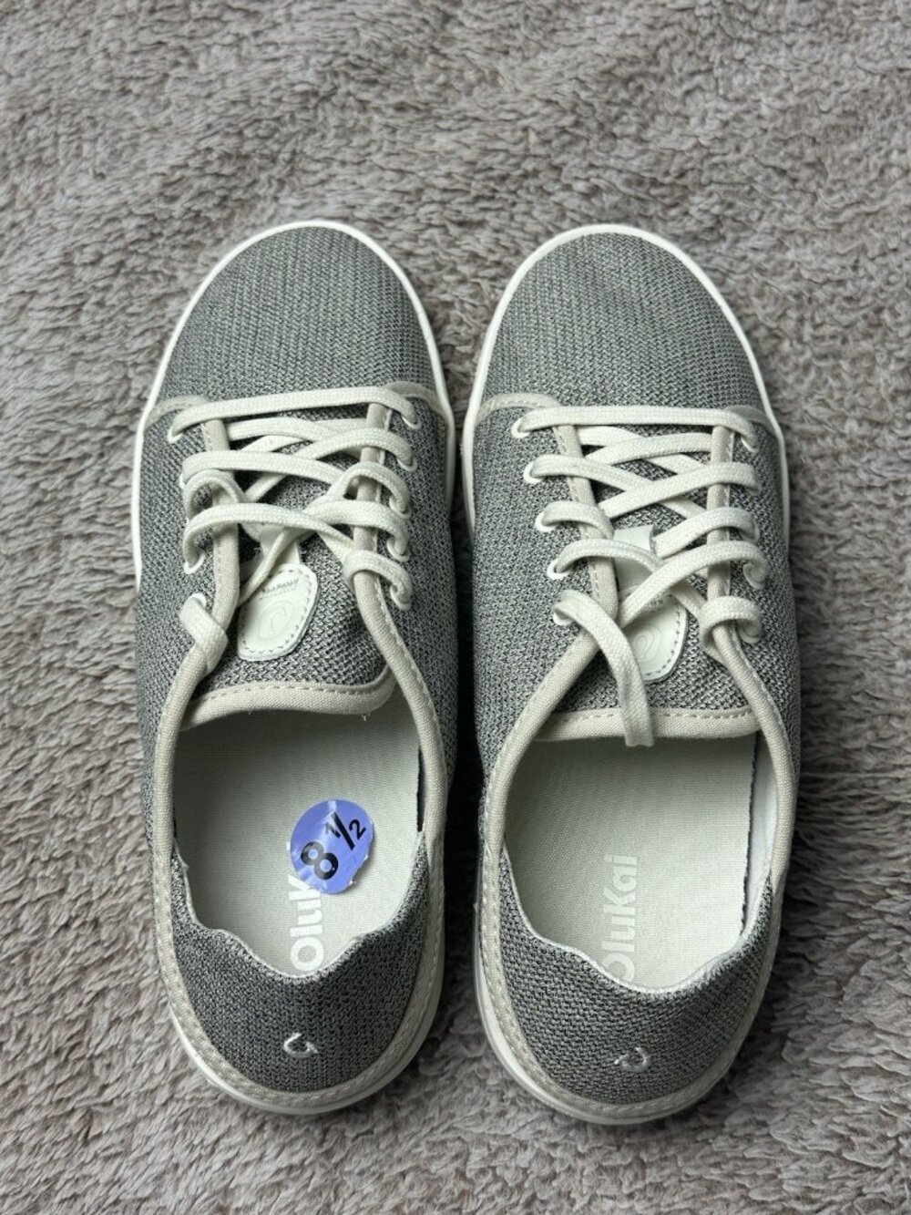 Olukai Pehuea Li Womens Shoes Size 8.5 Tapa White Sand Lace Up Slip On New - Picture 12 of 13
